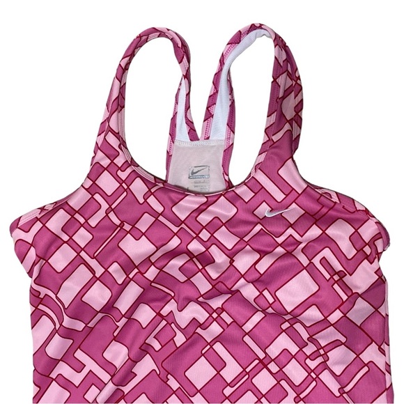 Nike Performance Pink Geometric Tank With Built In Bra Women’s Size Large - Picture 2 of 10